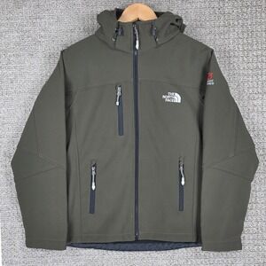 The North Face Flight Series Mens Small Softshell Hooded Jacket Olive Green Sz S
